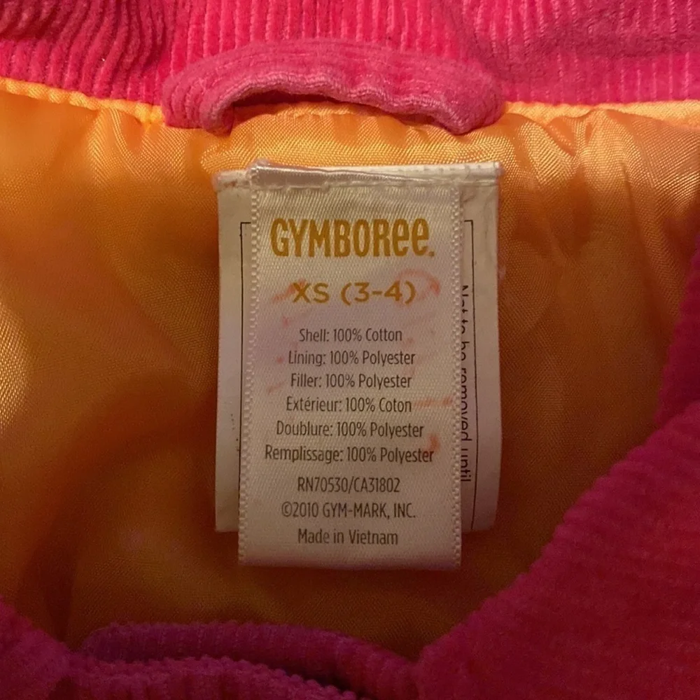 Gymboree corduroy coat Size XS 3-4